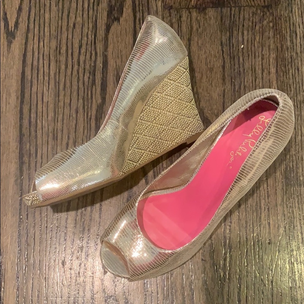 Lilly Pulitzer Gold Wedge